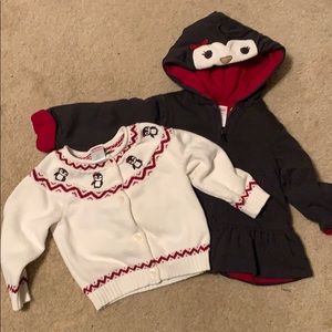 Girls penguin fairlisle sweater and penguin jkt